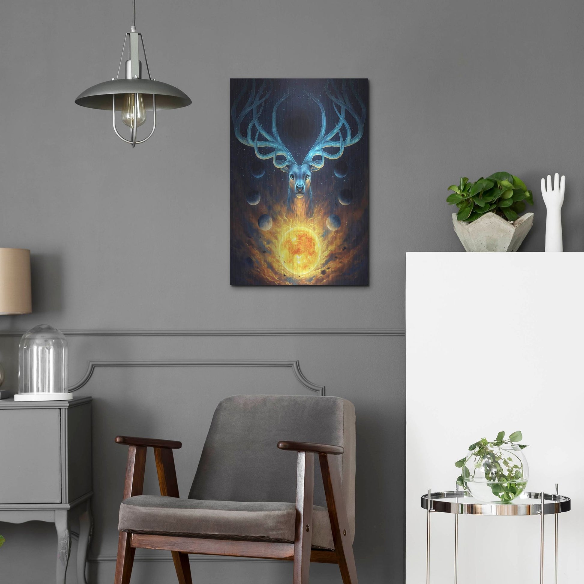 Luxe Metal Art 'Celestial' by JoJoesArt, Metal Wall Art,16x24