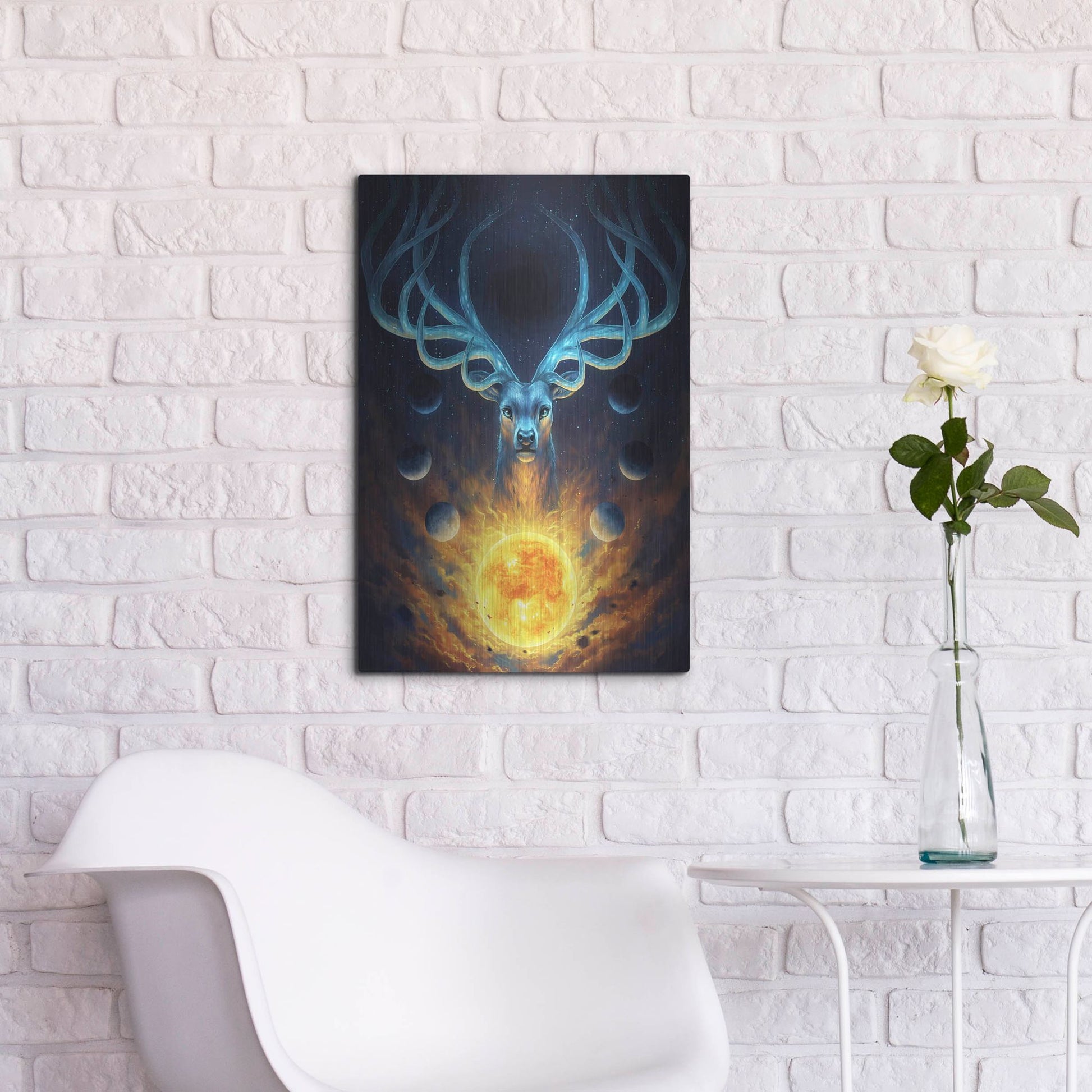 Luxe Metal Art 'Celestial' by JoJoesArt, Metal Wall Art,16x24