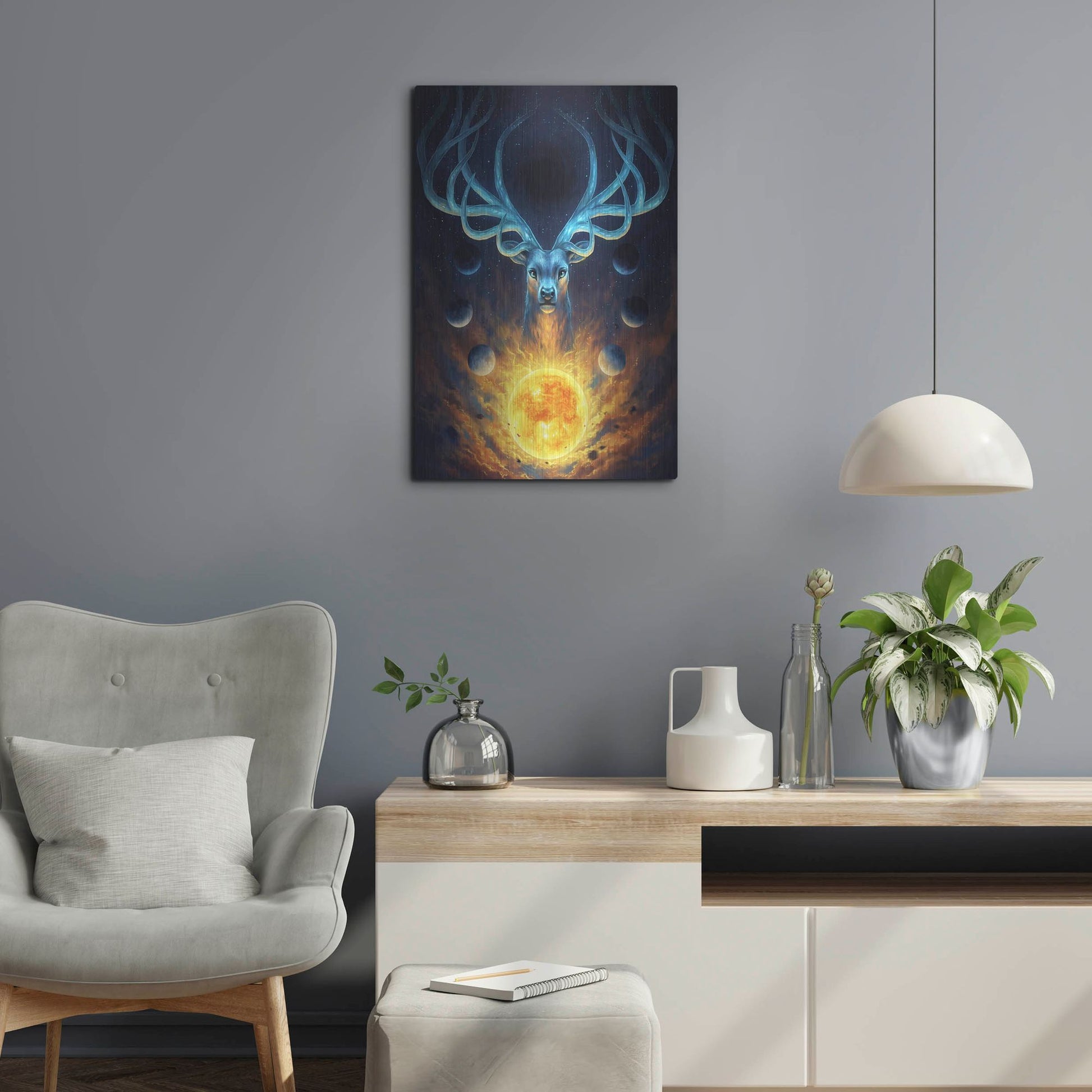 Luxe Metal Art 'Celestial' by JoJoesArt, Metal Wall Art,16x24