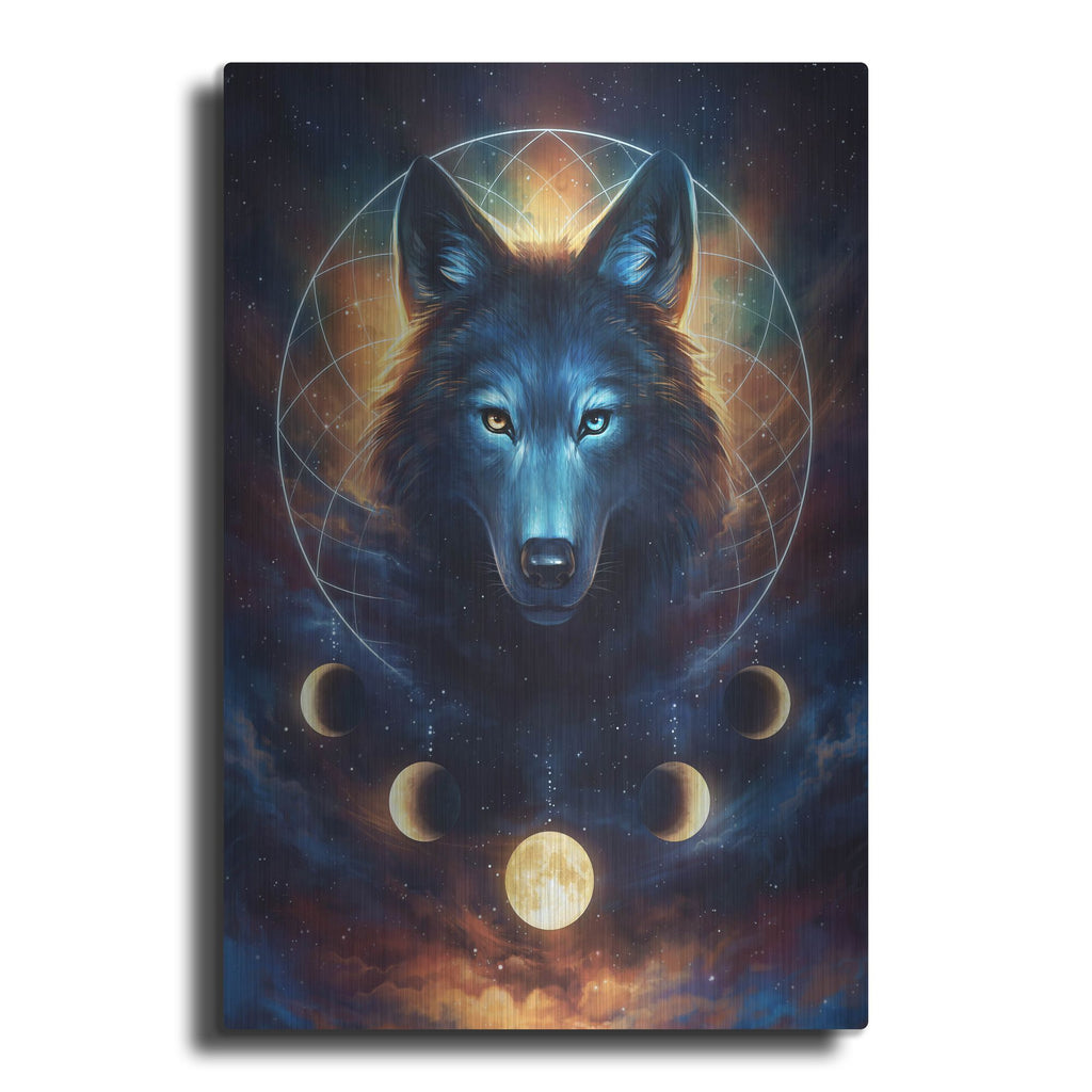 Luxe Metal Art 'Dream Catcher Wolf' by JoJoesArt, Metal Wall Art
