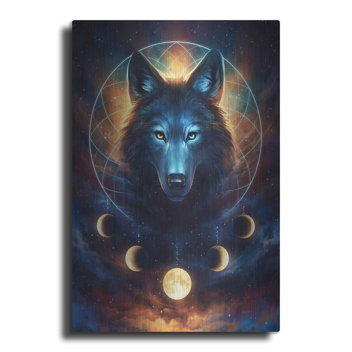 Luxe Metal Art 'Dream Catcher Wolf' by JoJoesArt, Metal Wall Art