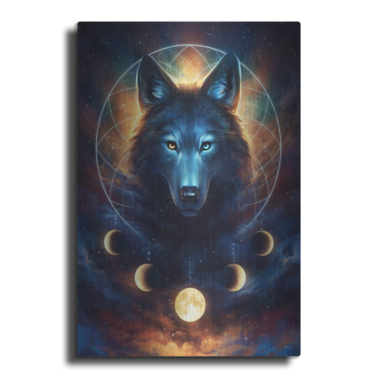 Luxe Metal Art 'Dream Catcher Wolf' by JoJoesArt, Metal Wall Art