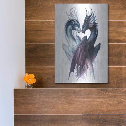 Luxe Metal Art 'Yin Yang Dragons' by JoJoesArt, Metal Wall Art,12x16