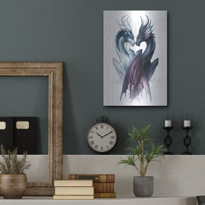 Luxe Metal Art 'Yin Yang Dragons' by JoJoesArt, Metal Wall Art,12x16