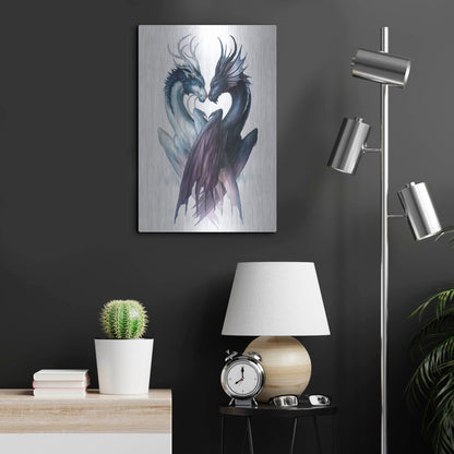 Luxe Metal Art 'Yin Yang Dragons' by JoJoesArt, Metal Wall Art,16x24