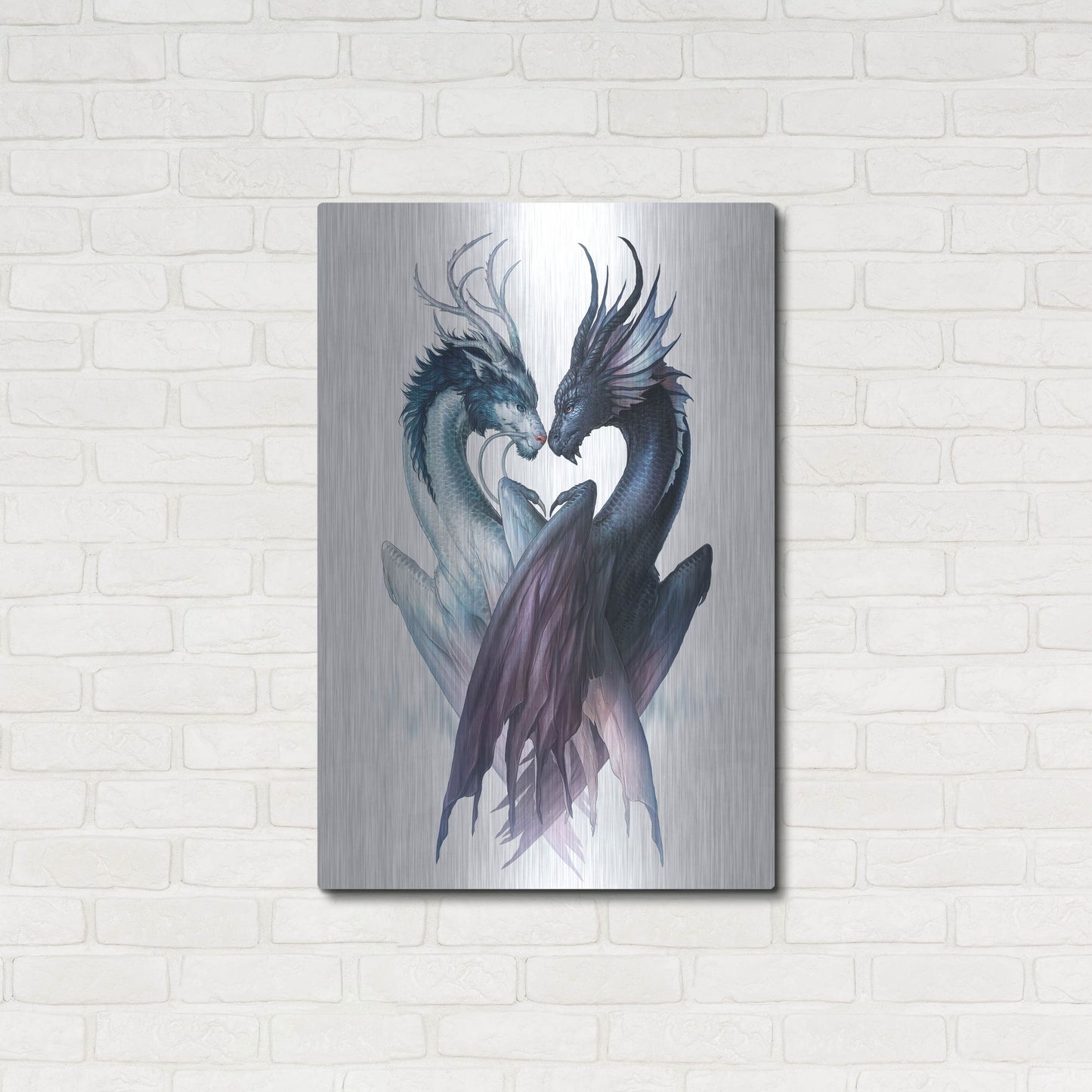 Luxe Metal Art 'Yin Yang Dragons' by JoJoesArt, Metal Wall Art,24x36