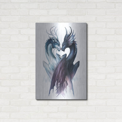 Luxe Metal Art 'Yin Yang Dragons' by JoJoesArt, Metal Wall Art,24x36