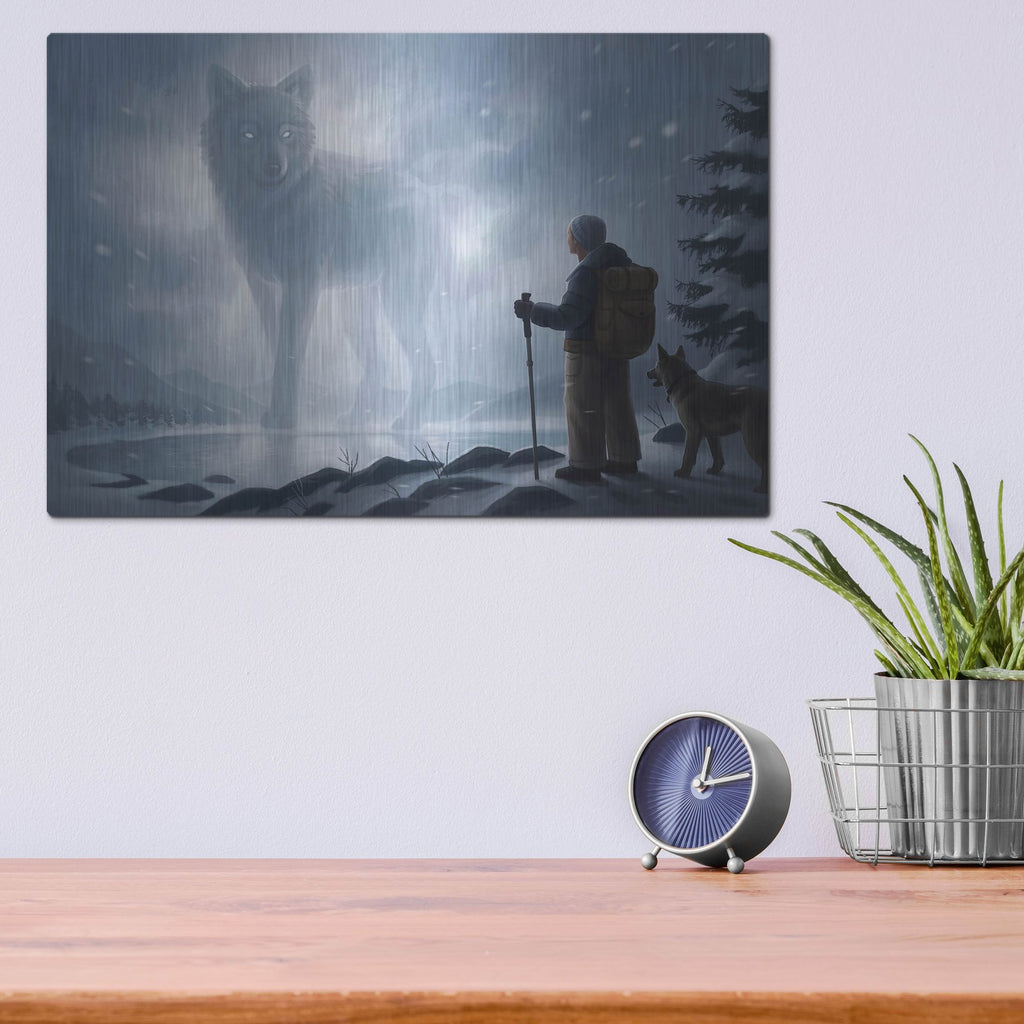 Luxe Metal Art 'The Visit' by JoJoesArt, Metal Wall Art,16x12