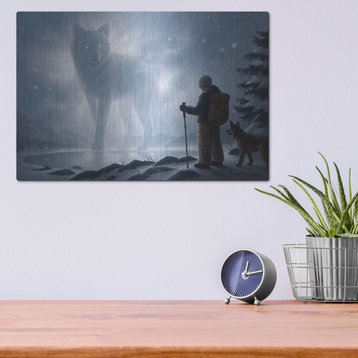 Luxe Metal Art 'The Visit' by JoJoesArt, Metal Wall Art,16x12