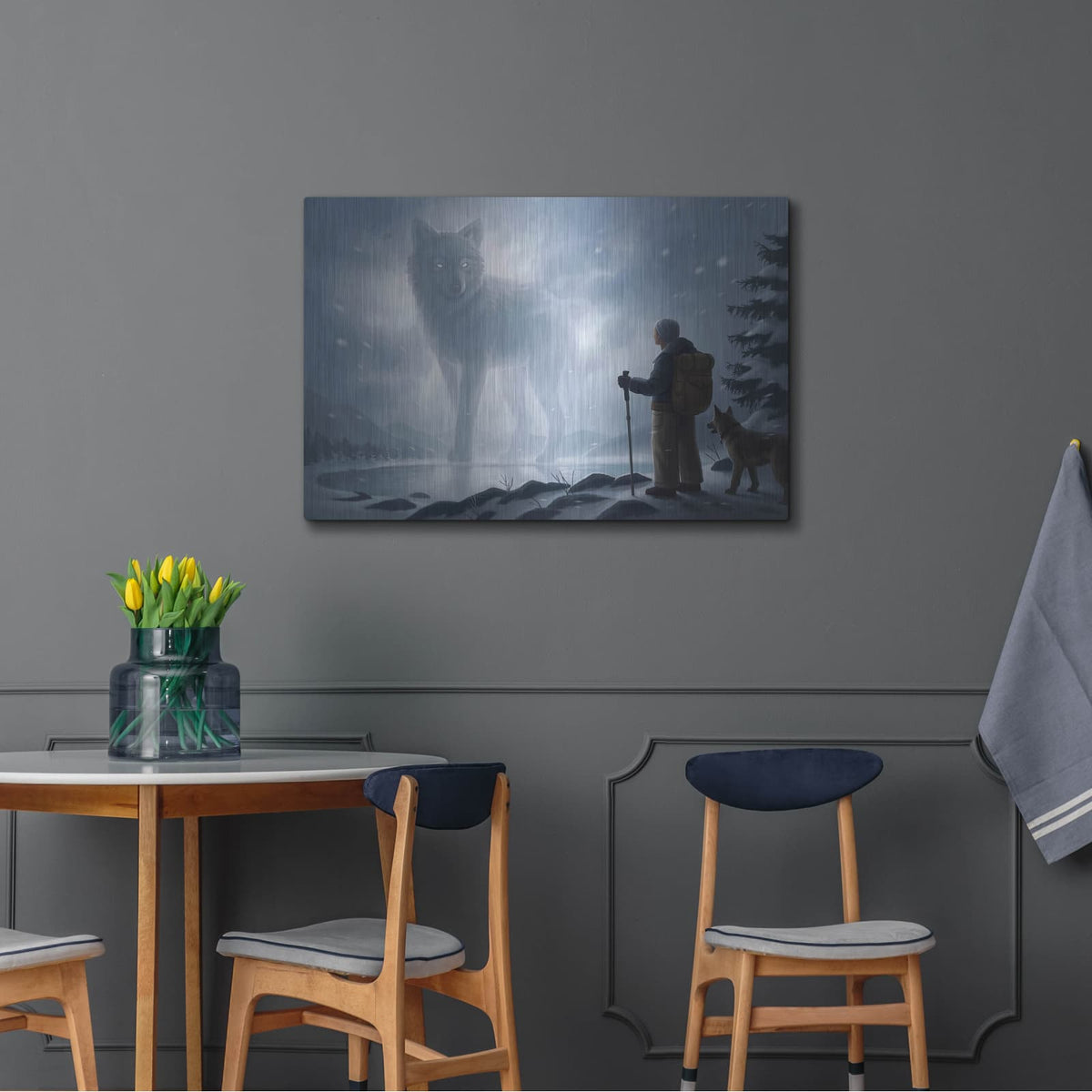 'The Visit' by JoJoes Art – Metal Wall Art, 36x24 room view