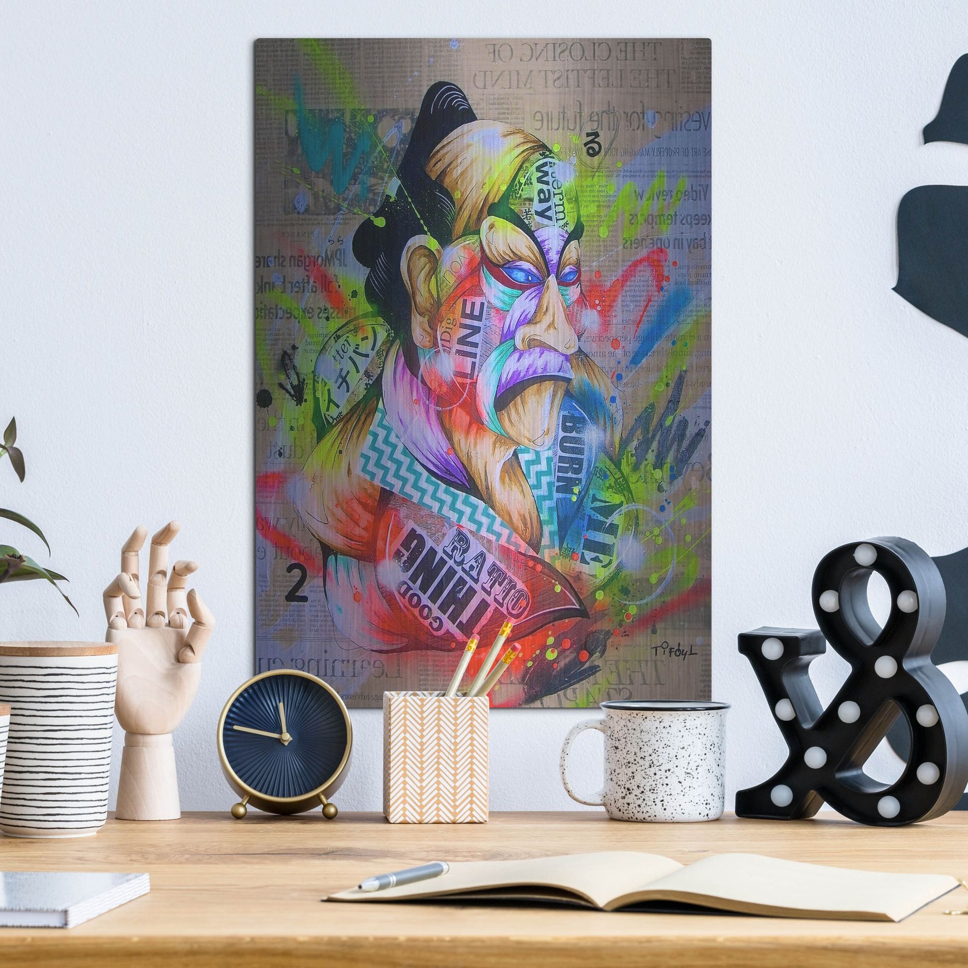 Luxe Metal Art 'Civilization 2' by Taka Sudo, Metal Wall Art,12x16