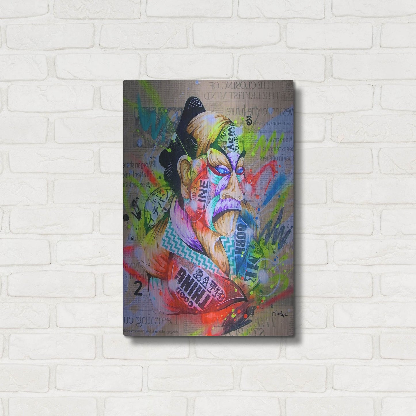 Luxe Metal Art 'Civilization 2' by Taka Sudo, Metal Wall Art,16x24