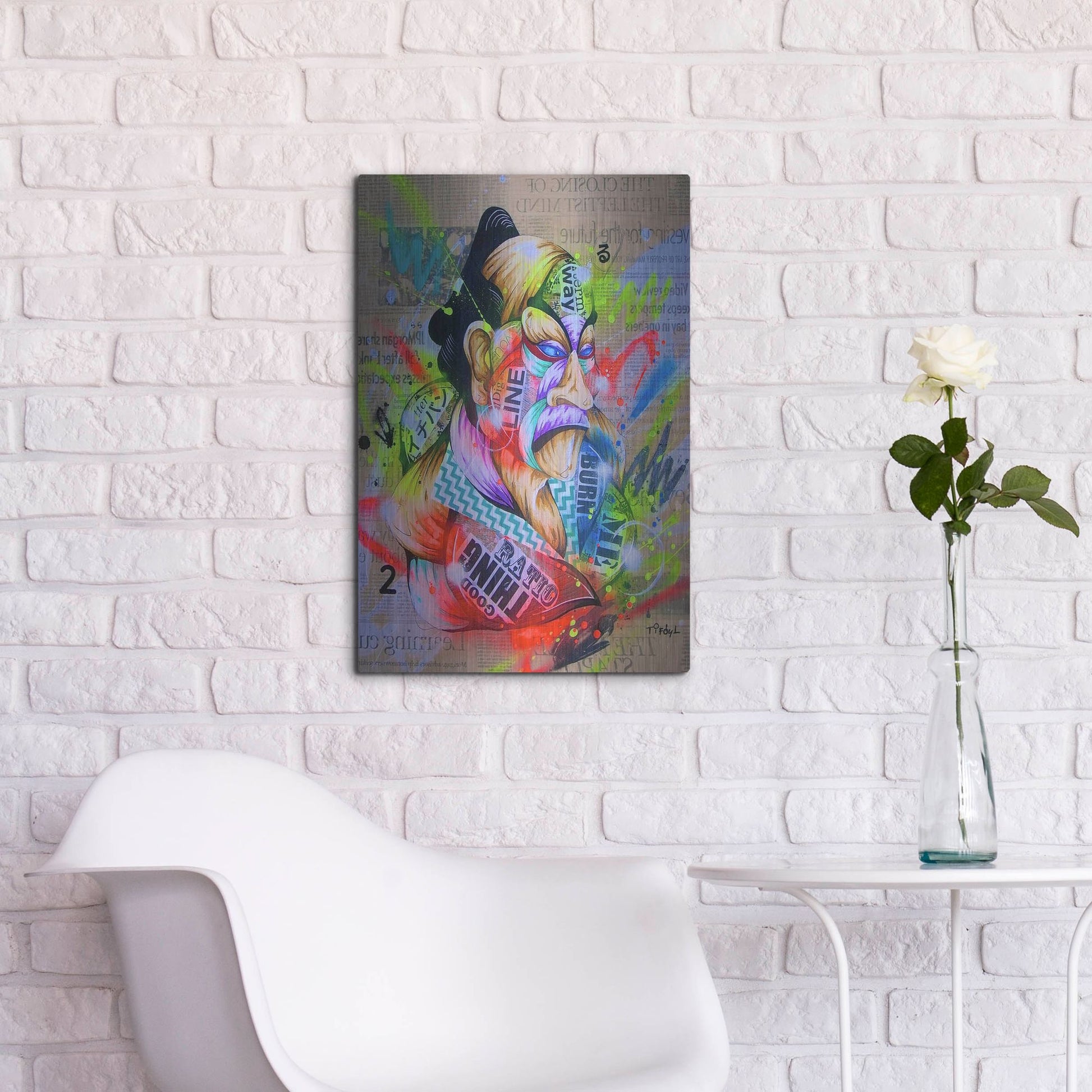 Luxe Metal Art 'Civilization 2' by Taka Sudo, Metal Wall Art,16x24