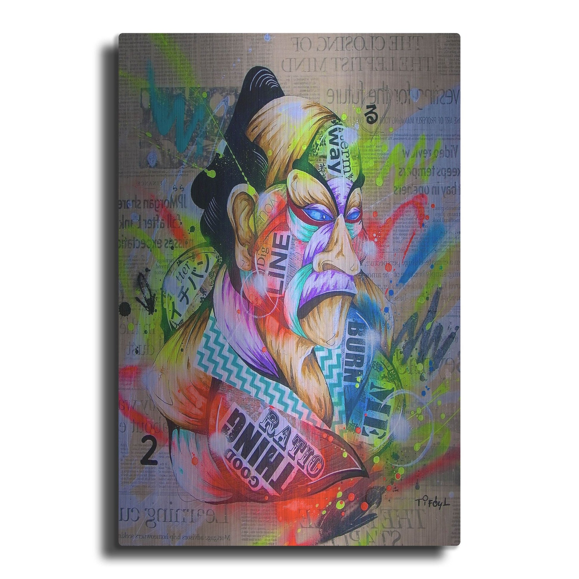 Luxe Metal Art 'Civilization 2' by Taka Sudo, Metal Wall Art