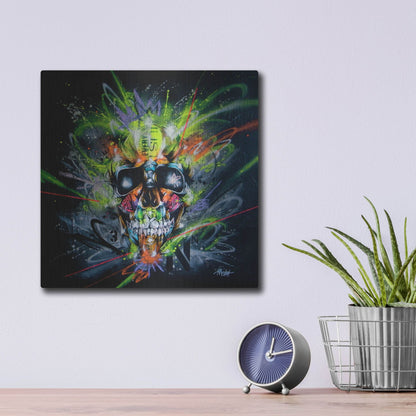 Luxe Metal Art 'Neon' by Taka Sudo, Metal Wall Art,12x12