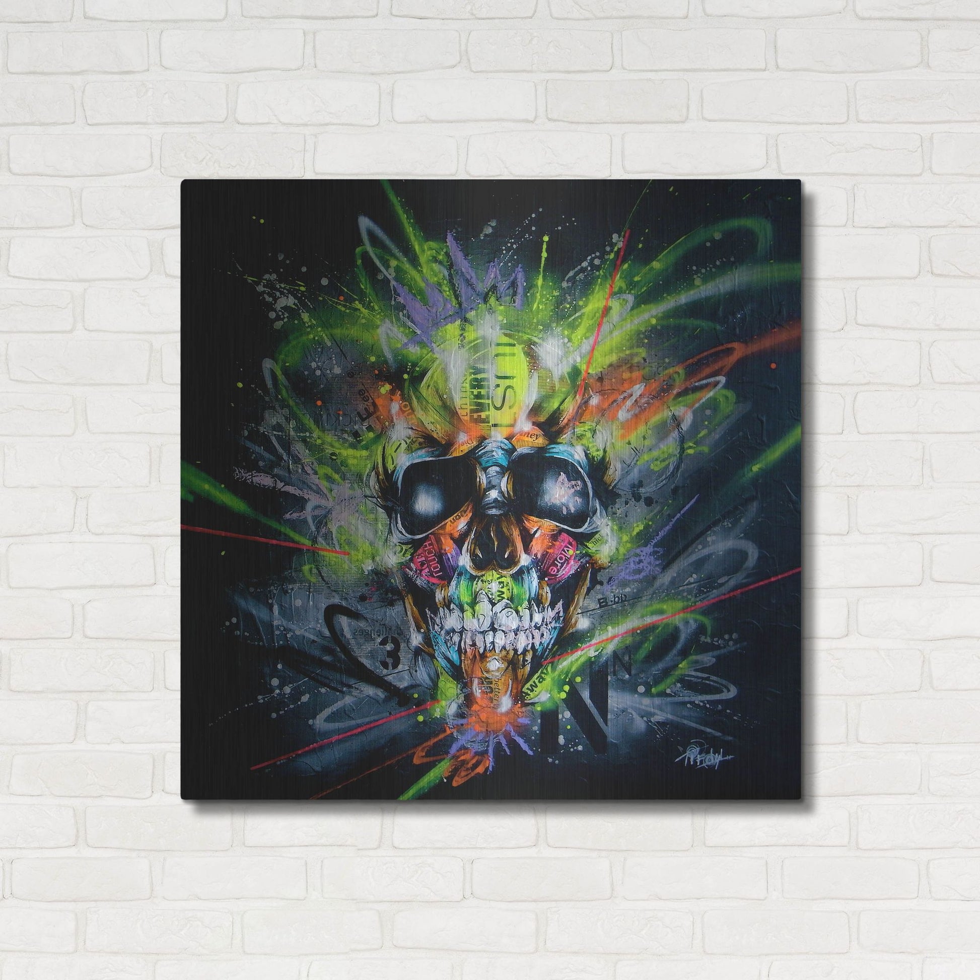 Luxe Metal Art 'Neon' by Taka Sudo, Metal Wall Art,36x36