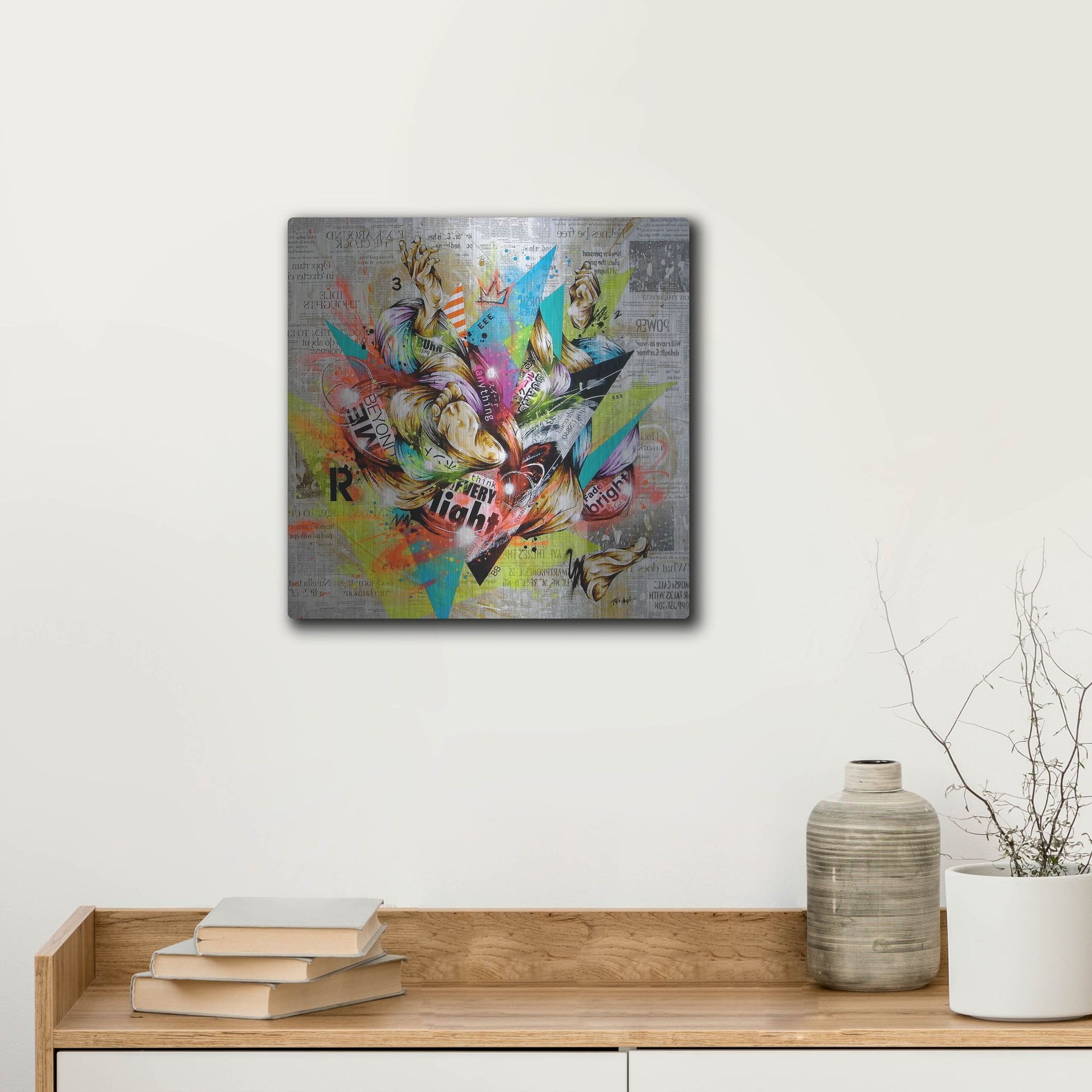 Luxe Metal Art 'Pleasant' by Taka Sudo, Metal Wall Art,12x12