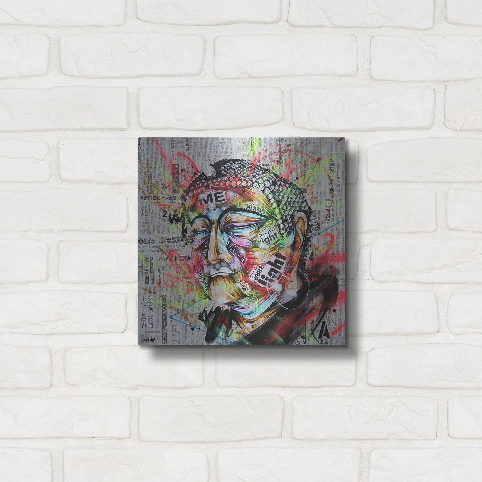 Luxe Metal Art 'Holy' by Taka Sudo, Metal Wall Art,12x12