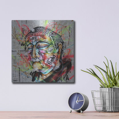 Luxe Metal Art 'Holy' by Taka Sudo, Metal Wall Art,12x12