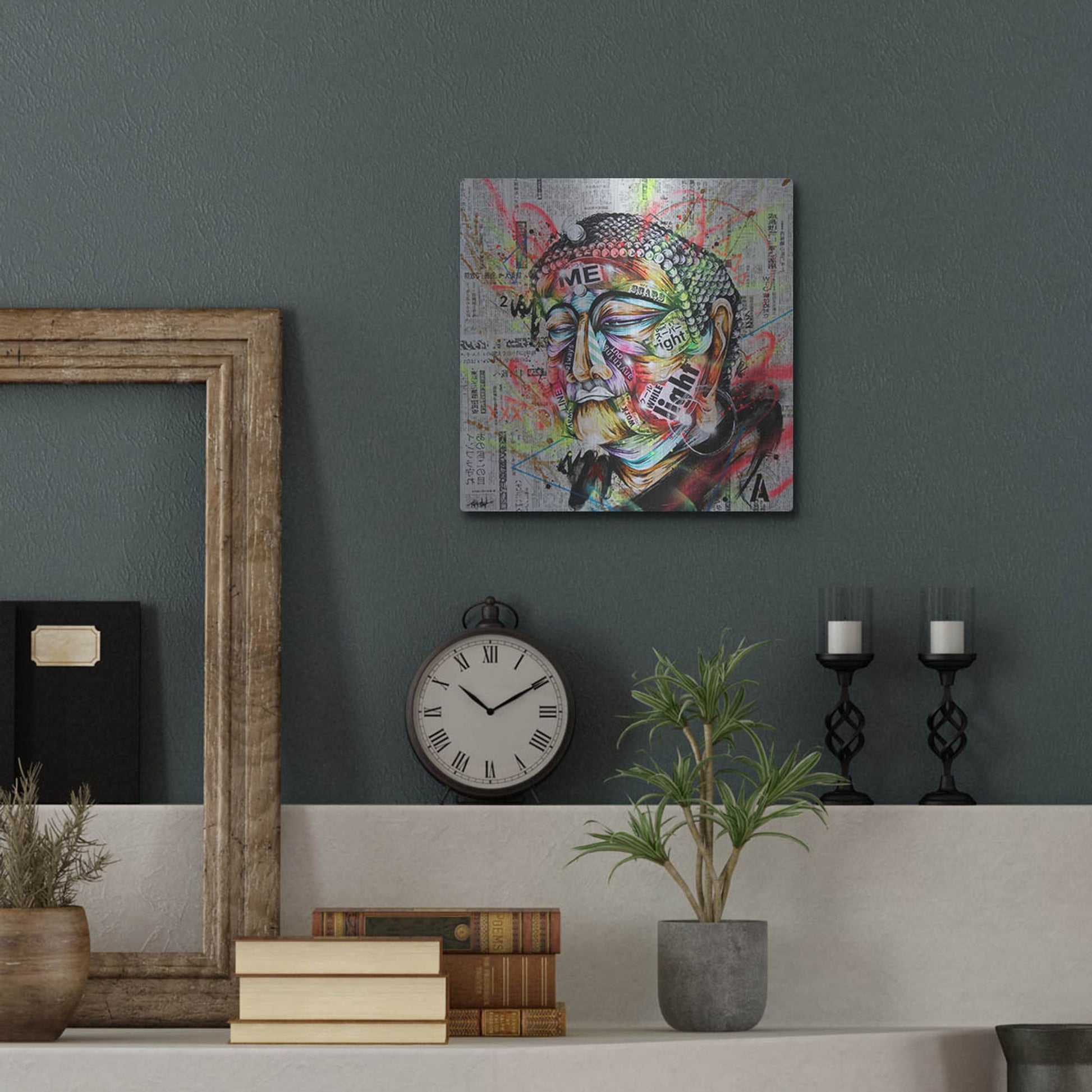 Luxe Metal Art 'Holy' by Taka Sudo, Metal Wall Art,12x12