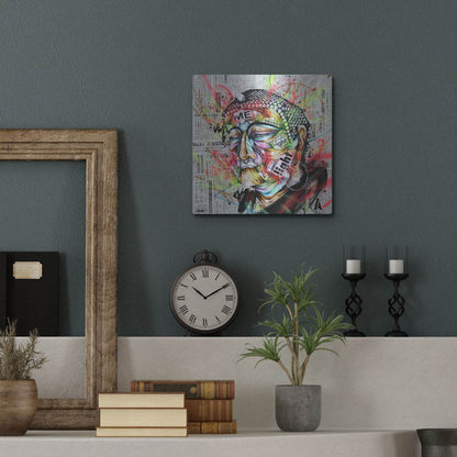 Luxe Metal Art 'Holy' by Taka Sudo, Metal Wall Art,12x12