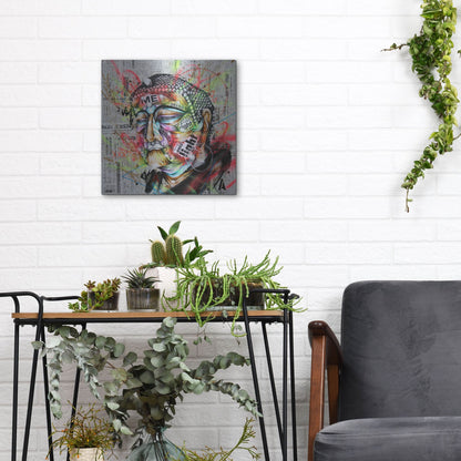 Luxe Metal Art 'Holy' by Taka Sudo, Metal Wall Art,12x12