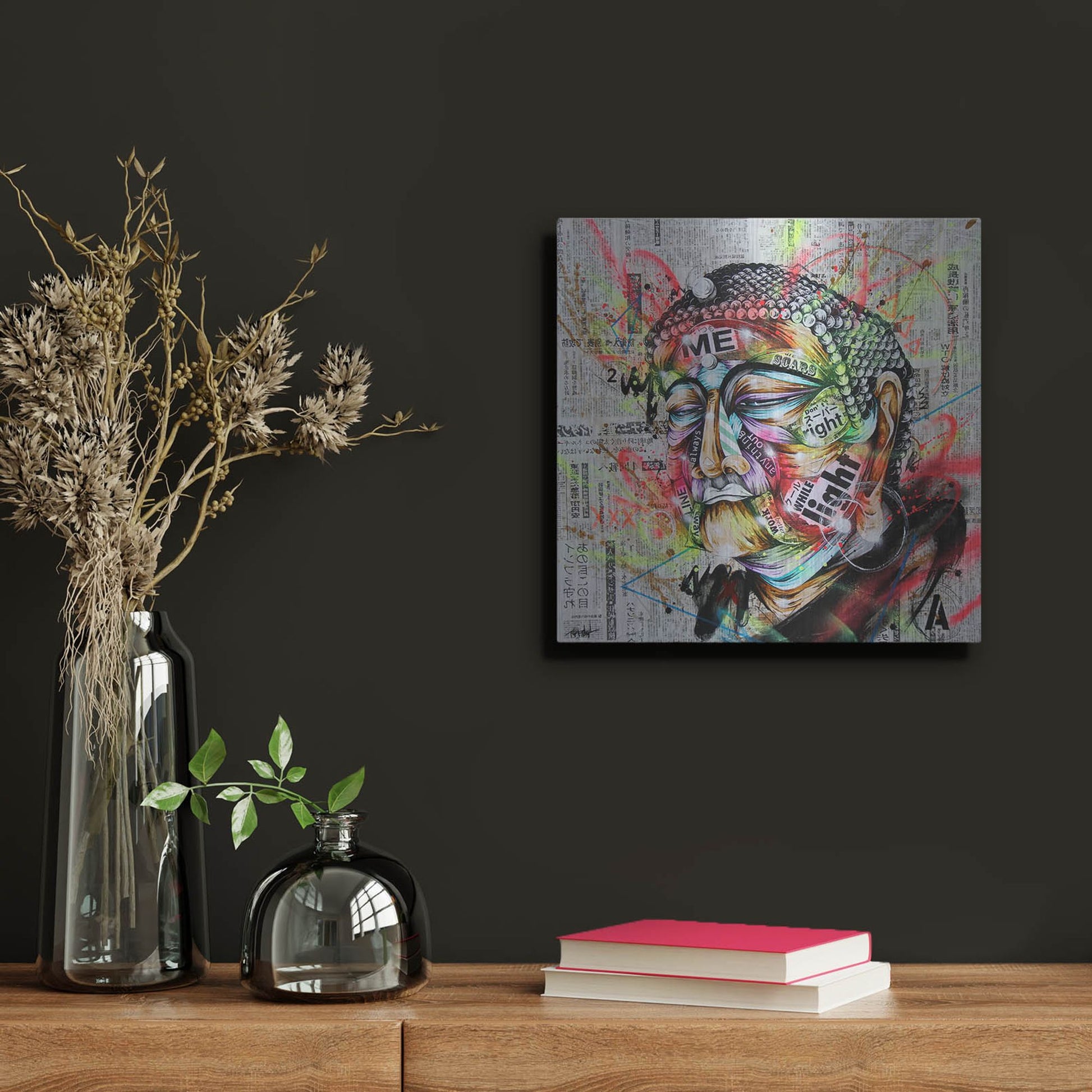 Luxe Metal Art 'Holy' by Taka Sudo, Metal Wall Art,12x12