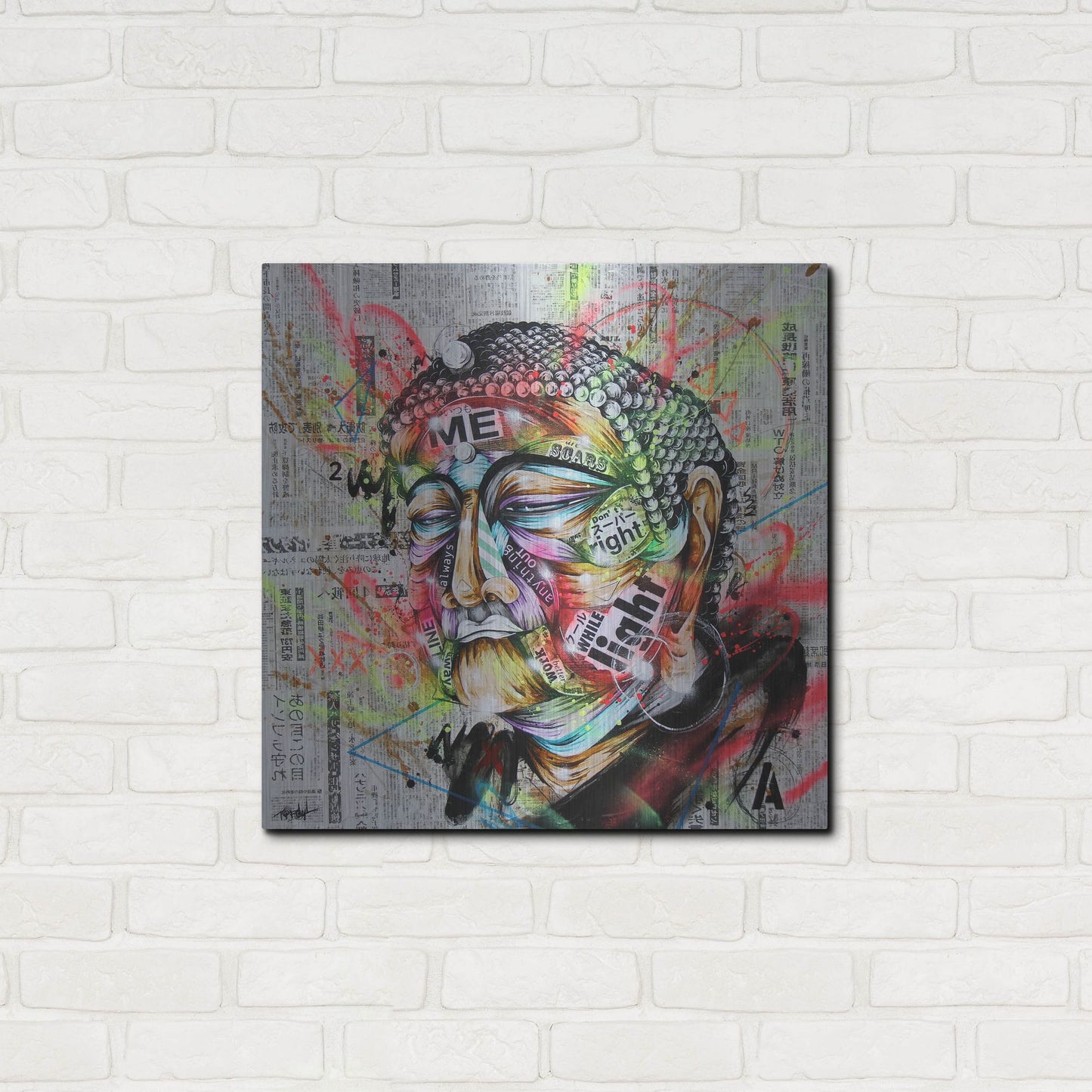 Luxe Metal Art 'Holy' by Taka Sudo, Metal Wall Art,24x24
