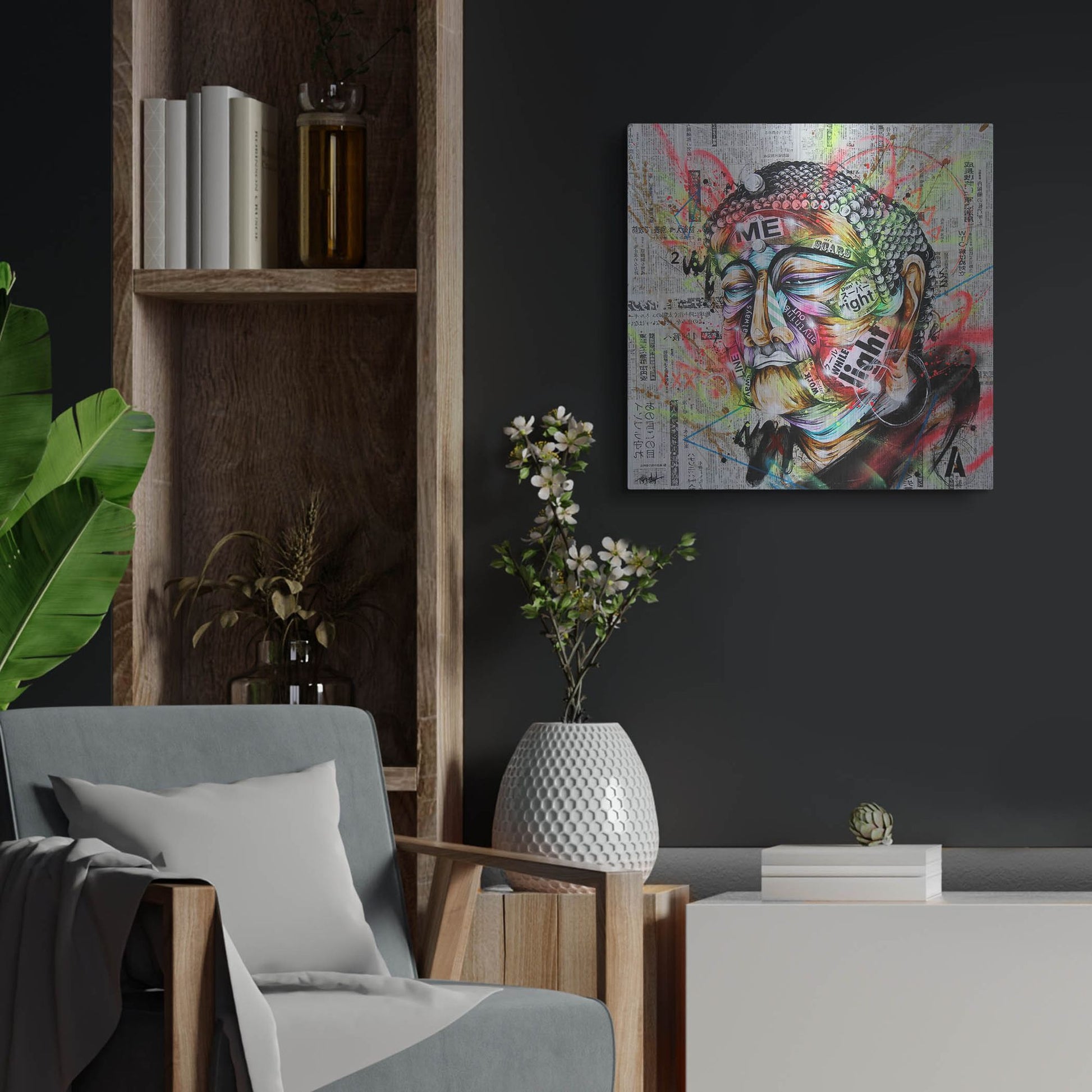 Luxe Metal Art 'Holy' by Taka Sudo, Metal Wall Art,24x24