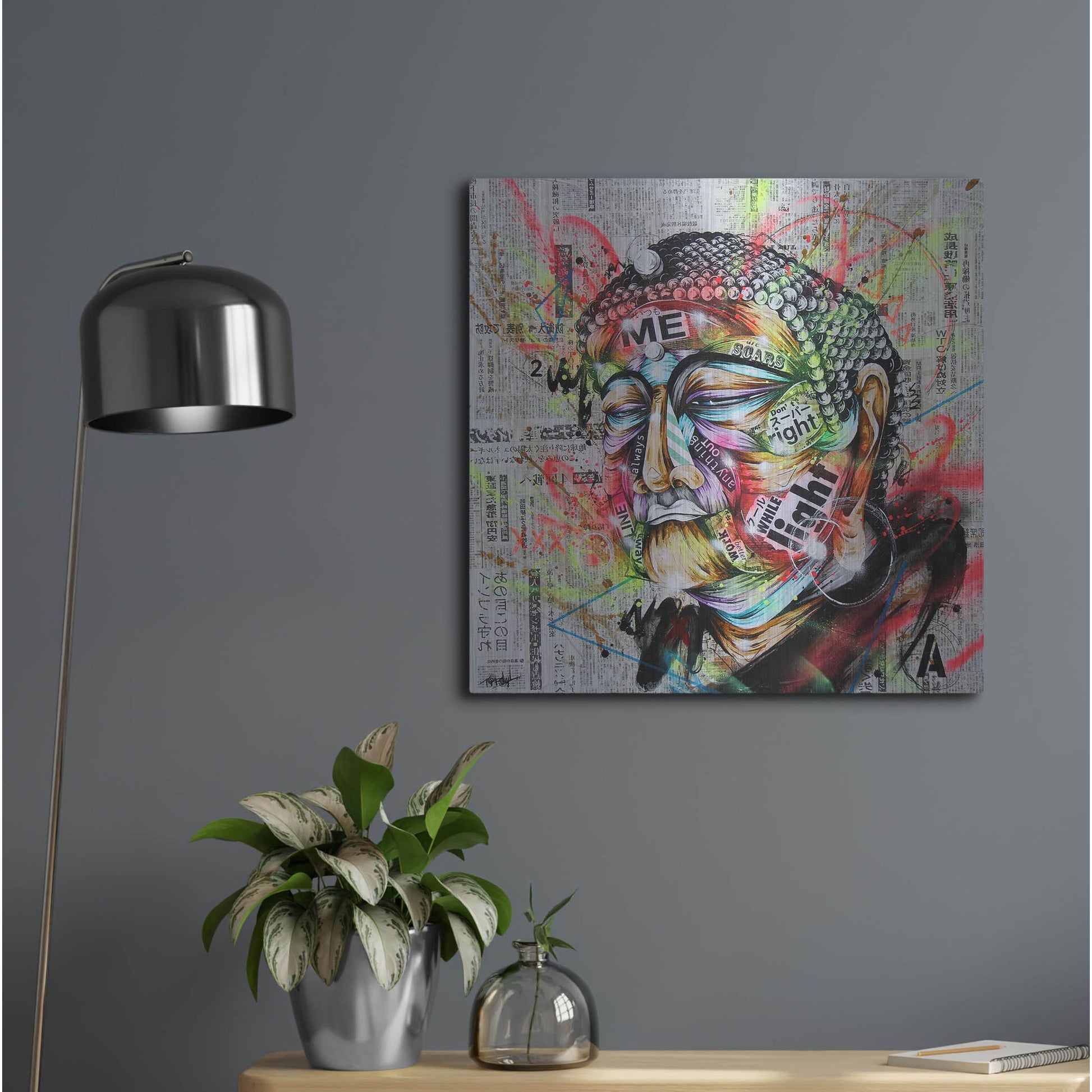 Luxe Metal Art 'Holy' by Taka Sudo, Metal Wall Art,24x24