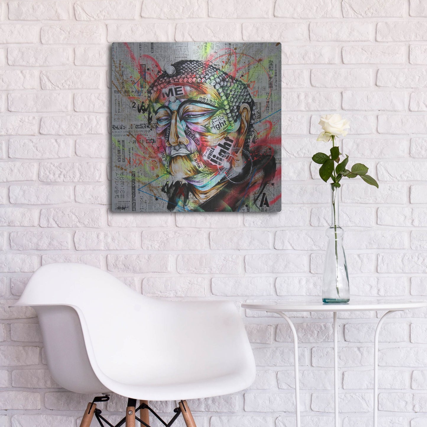 Luxe Metal Art 'Holy' by Taka Sudo, Metal Wall Art,24x24