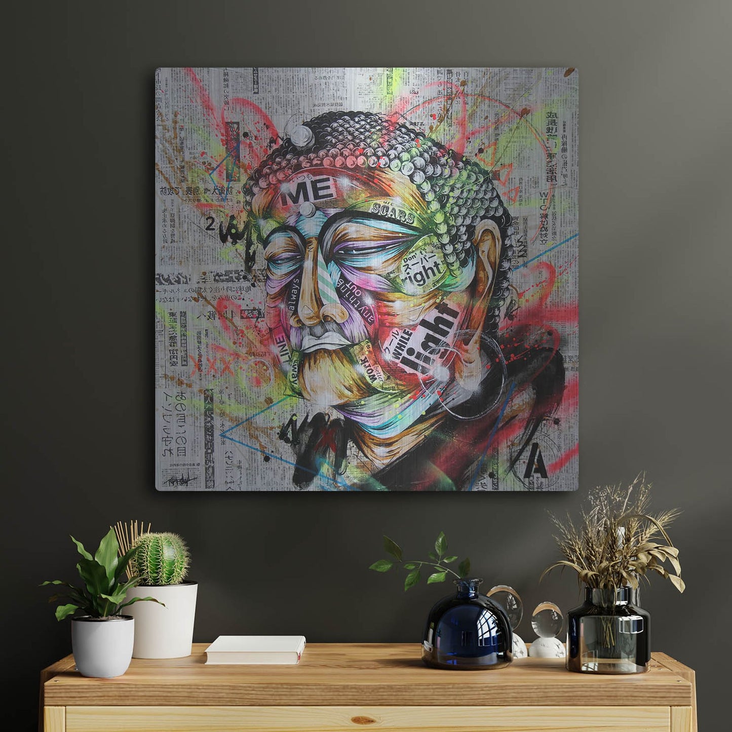 Luxe Metal Art 'Holy' by Taka Sudo, Metal Wall Art,24x24