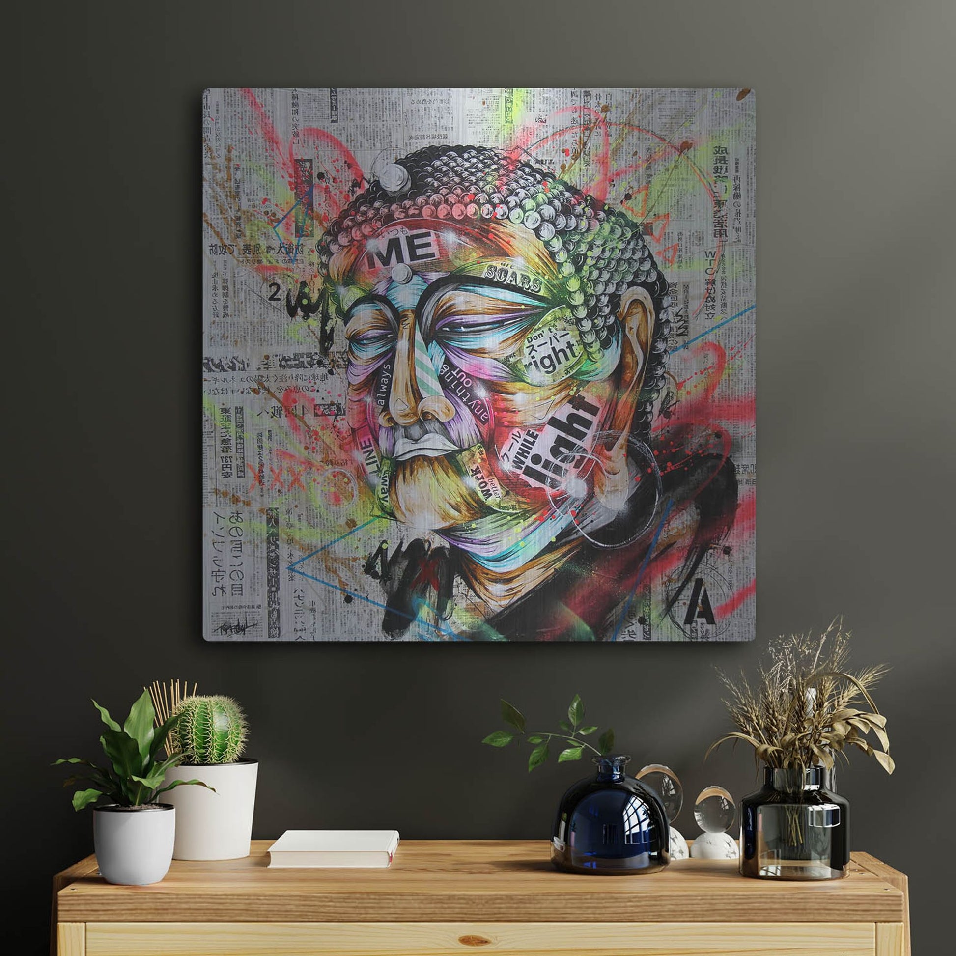Luxe Metal Art 'Holy' by Taka Sudo, Metal Wall Art,24x24
