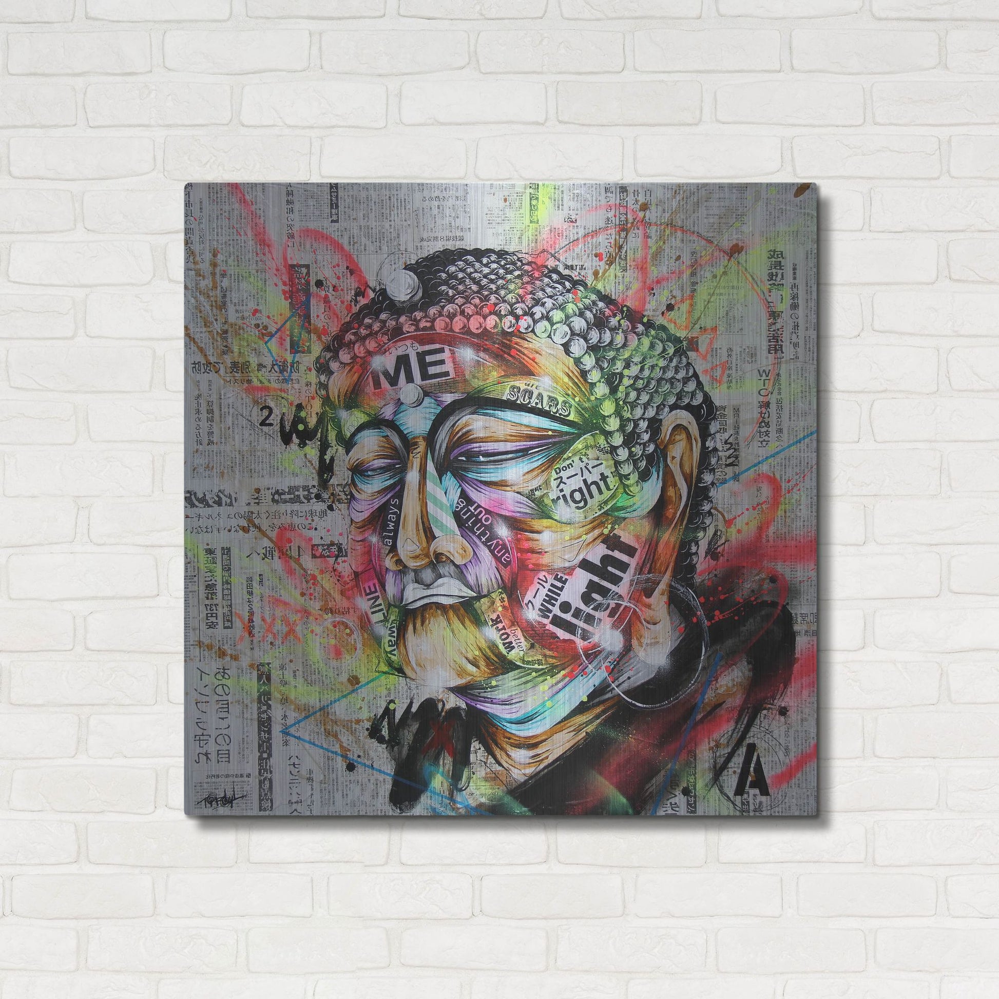 Luxe Metal Art 'Holy' by Taka Sudo, Metal Wall Art,36x36