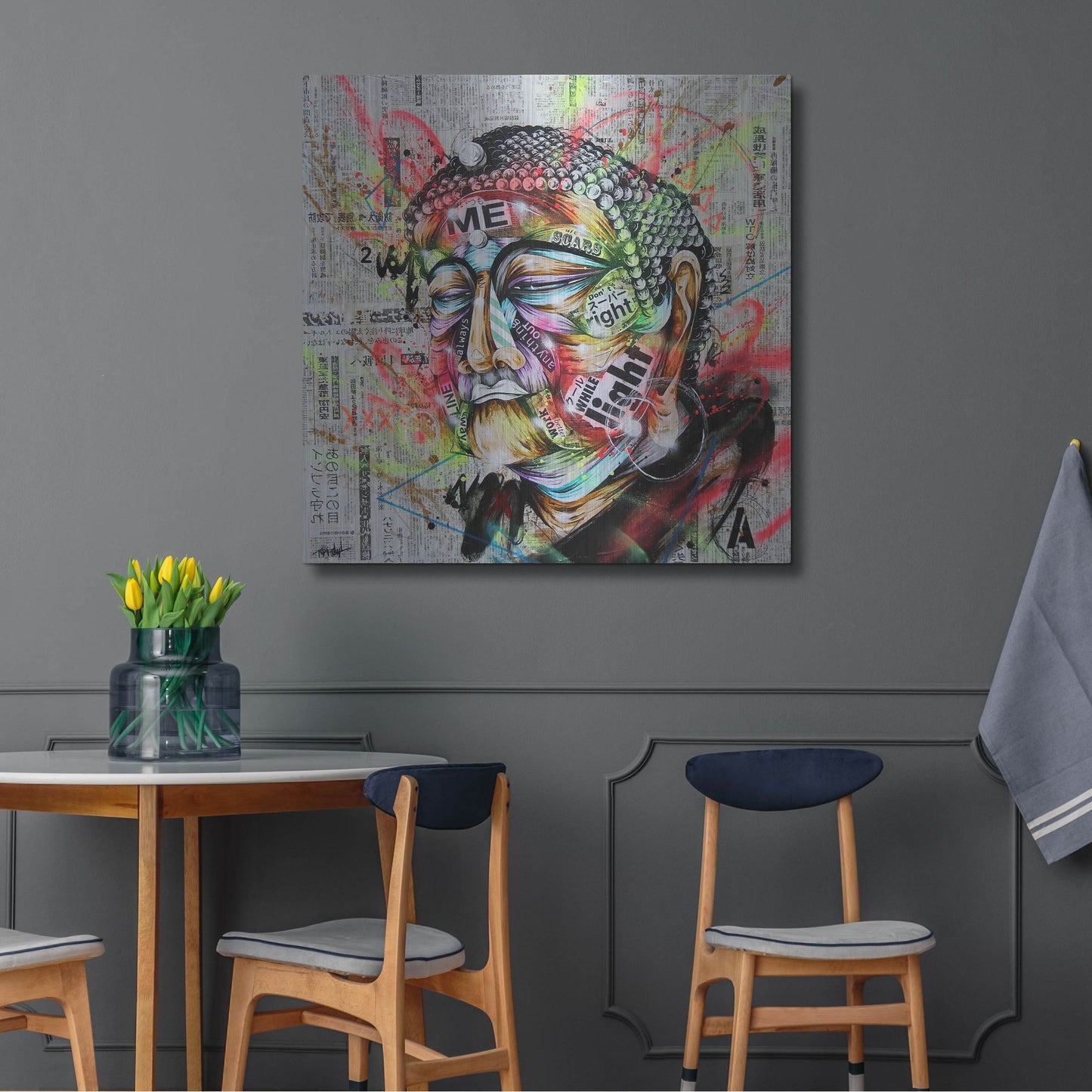Luxe Metal Art 'Holy' by Taka Sudo, Metal Wall Art,36x36