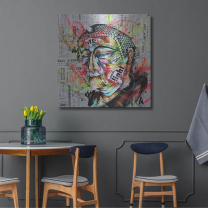 Luxe Metal Art 'Holy' by Taka Sudo, Metal Wall Art,36x36