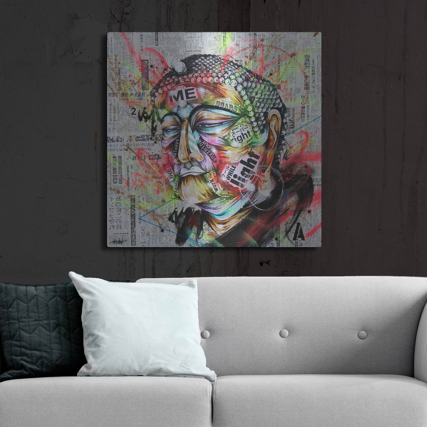 Luxe Metal Art 'Holy' by Taka Sudo, Metal Wall Art,36x36