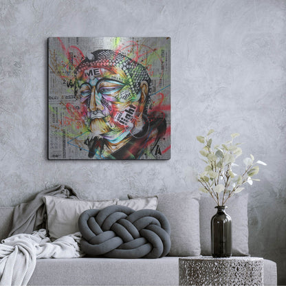 Luxe Metal Art 'Holy' by Taka Sudo, Metal Wall Art,36x36