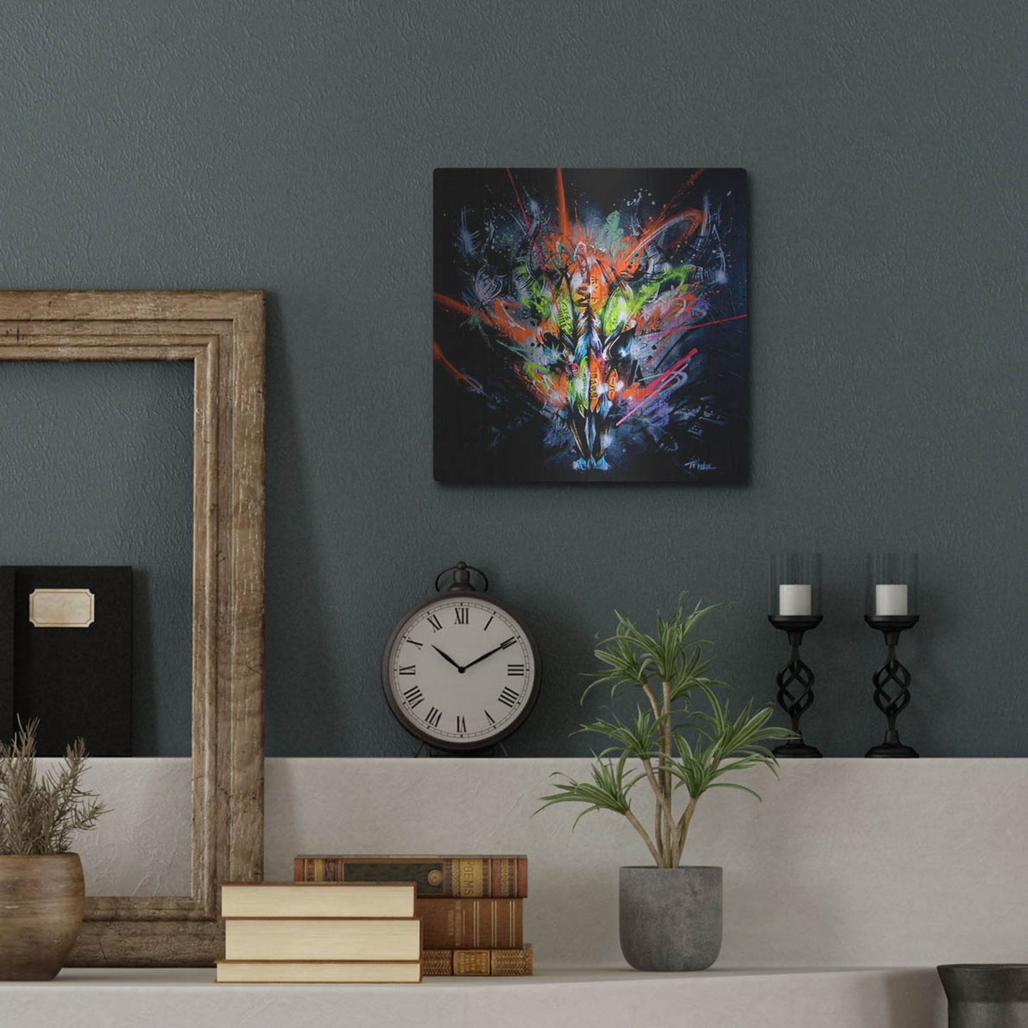 Luxe Metal Art 'Land' by Taka Sudo, Metal Wall Art,12x12