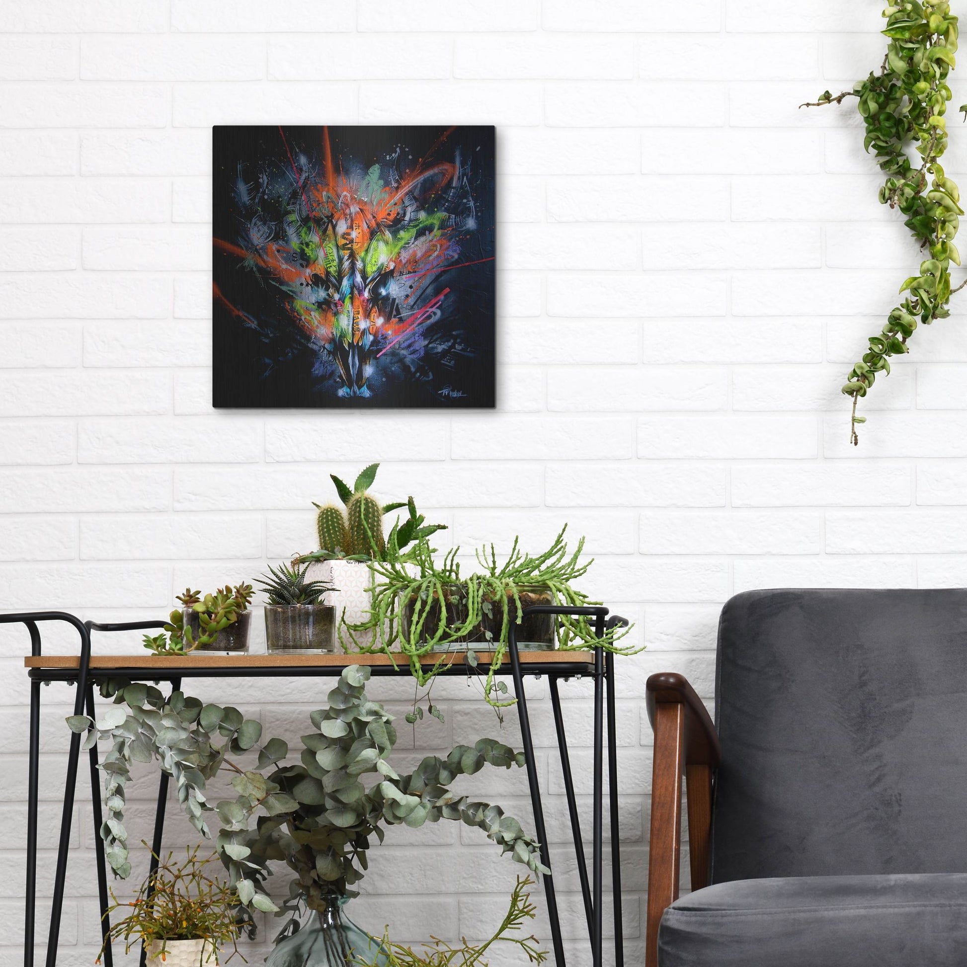 Luxe Metal Art 'Land' by Taka Sudo, Metal Wall Art,12x12