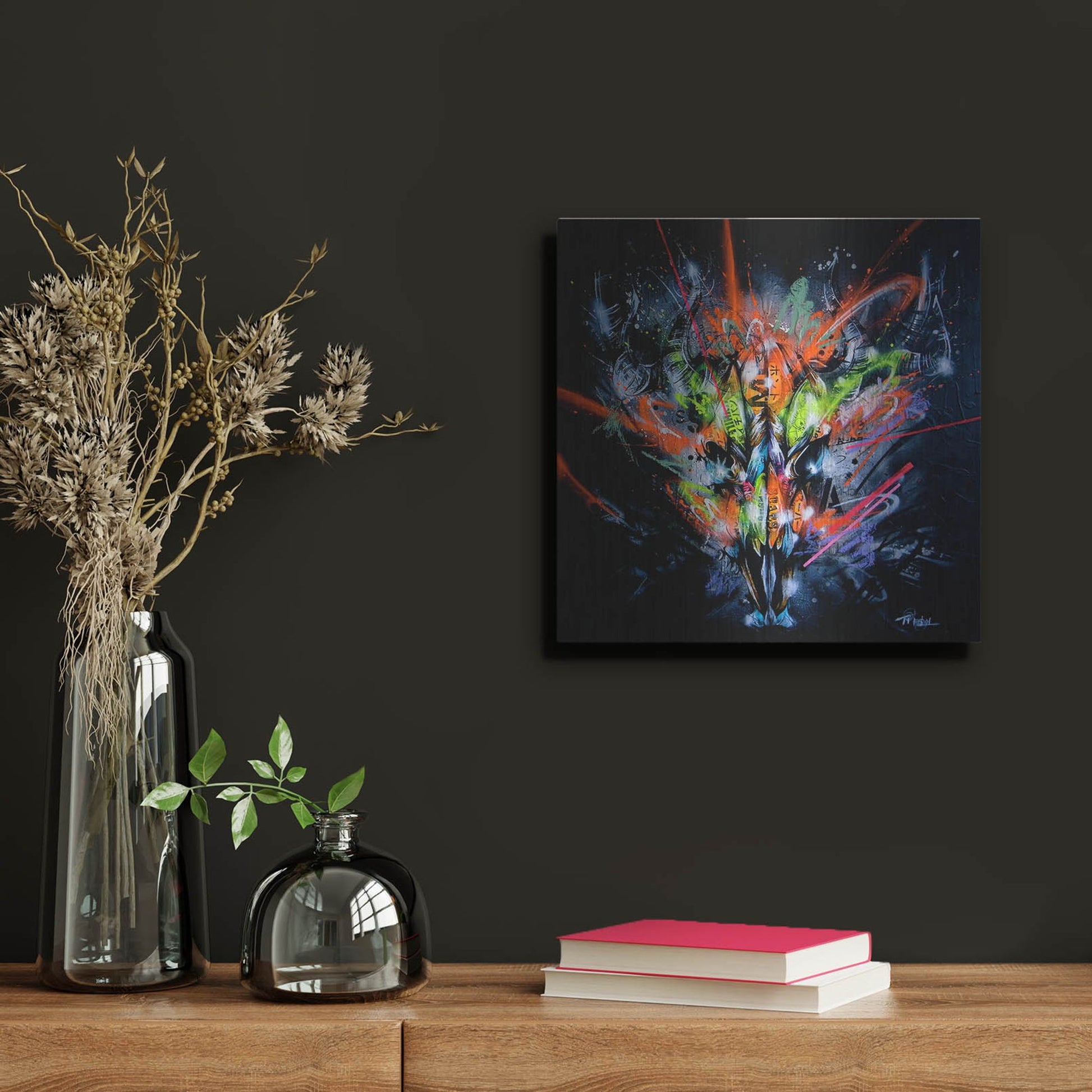 Luxe Metal Art 'Land' by Taka Sudo, Metal Wall Art,12x12