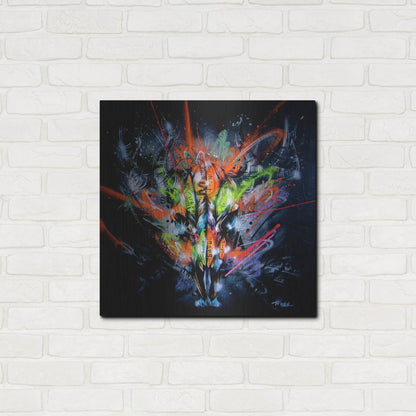 Luxe Metal Art 'Land' by Taka Sudo, Metal Wall Art,24x24