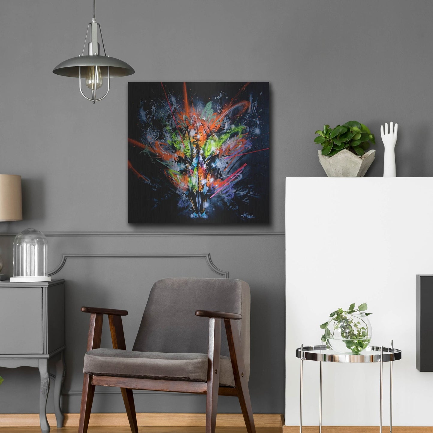 Luxe Metal Art 'Land' by Taka Sudo, Metal Wall Art,24x24