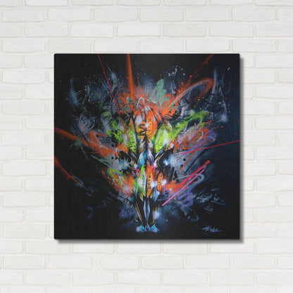 Luxe Metal Art 'Land' by Taka Sudo, Metal Wall Art,36x36