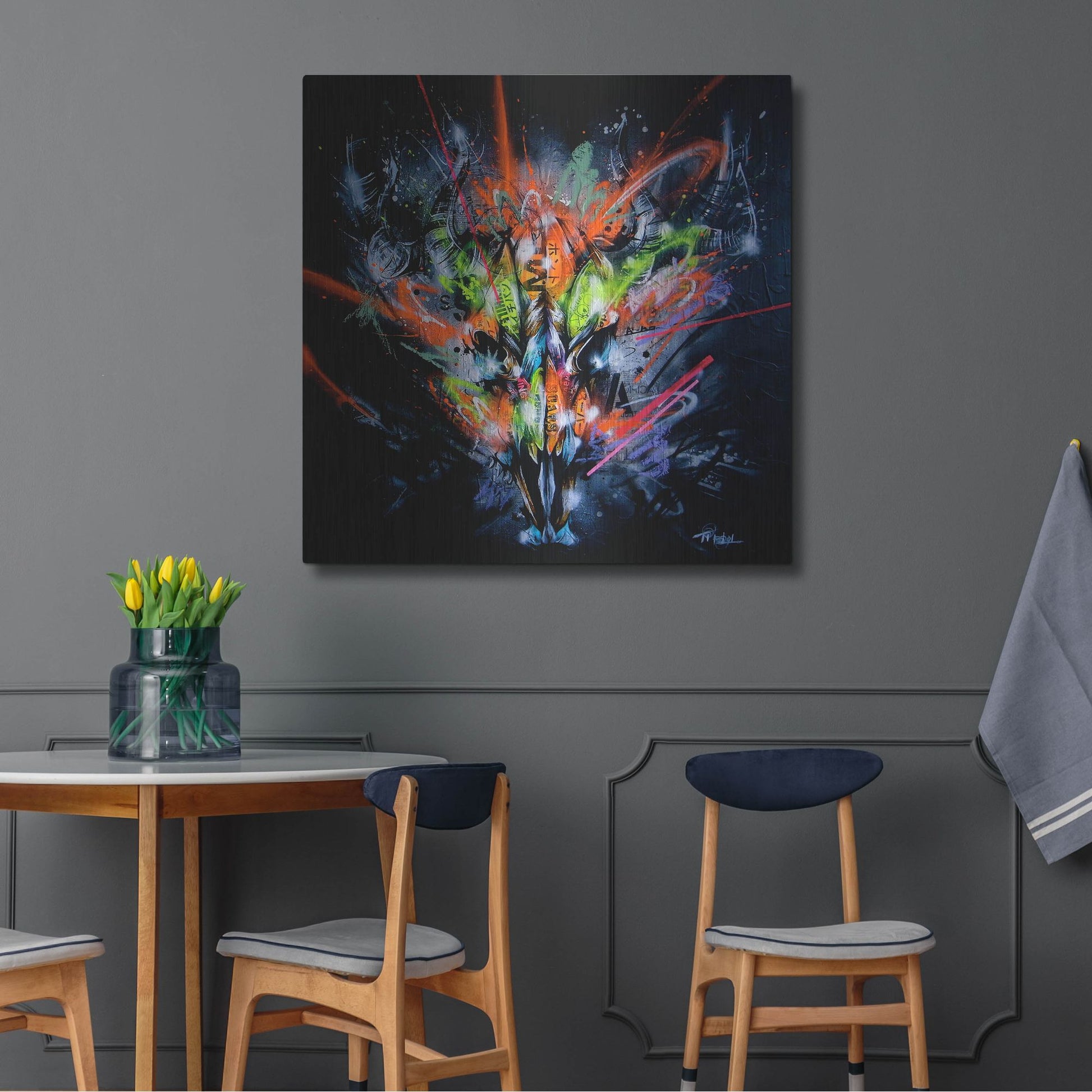 Luxe Metal Art 'Land' by Taka Sudo, Metal Wall Art,36x36