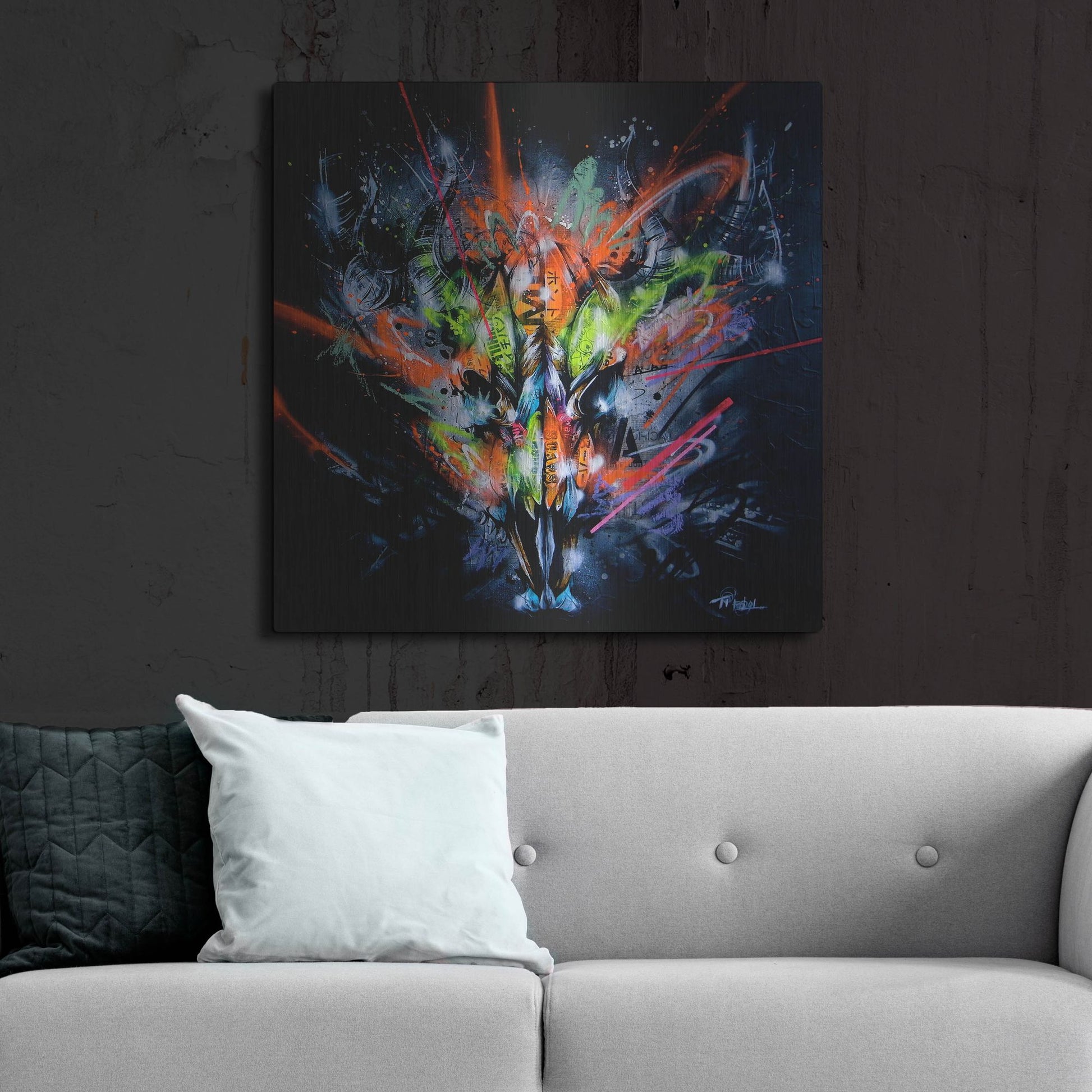 Luxe Metal Art 'Land' by Taka Sudo, Metal Wall Art,36x36