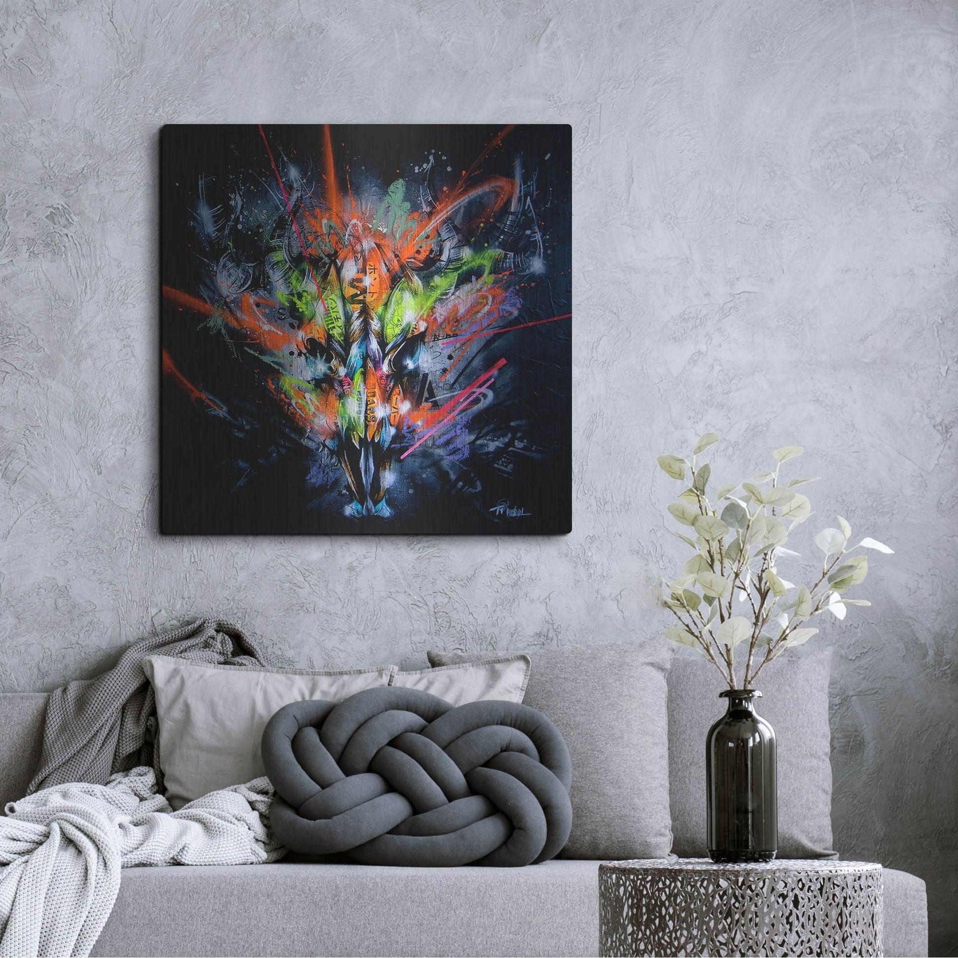 Luxe Metal Art 'Land' by Taka Sudo, Metal Wall Art,36x36