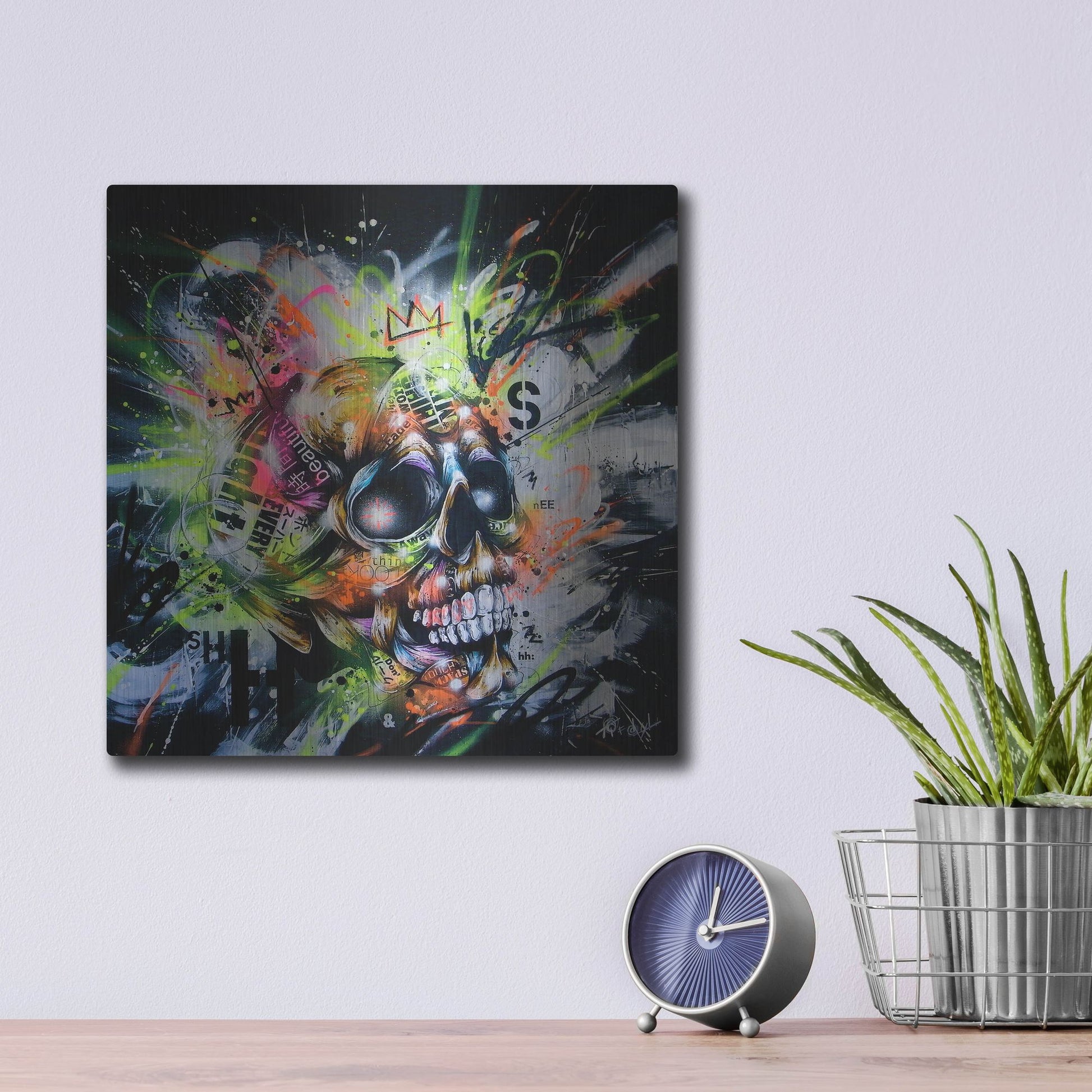 Luxe Metal Art 'Shine' by Taka Sudo, Metal Wall Art,12x12