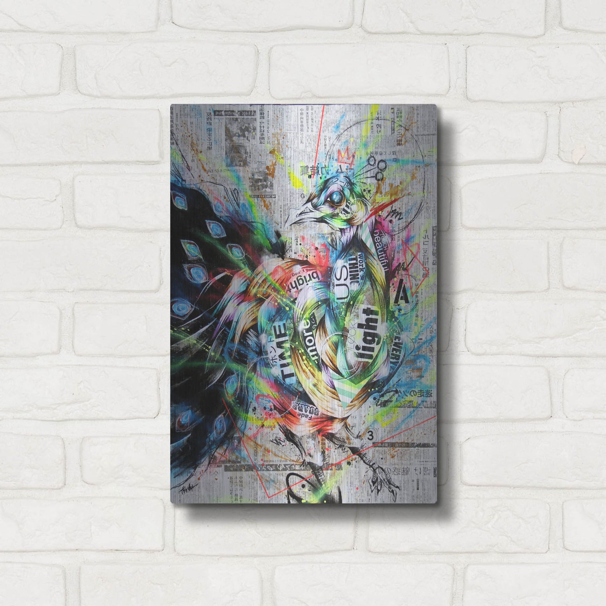 Luxe Metal Art 'Suzaku' by Taka Sudo, Metal Wall Art,12x16