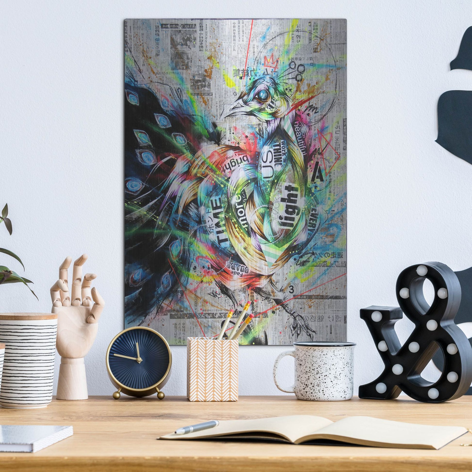 Luxe Metal Art 'Suzaku' by Taka Sudo, Metal Wall Art,12x16